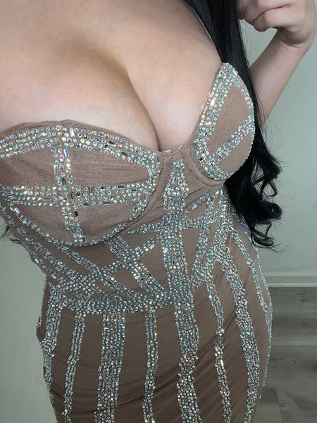 Crystal rhinestone dress (nude)521