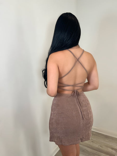Kimi open back dress (cocoa)1918