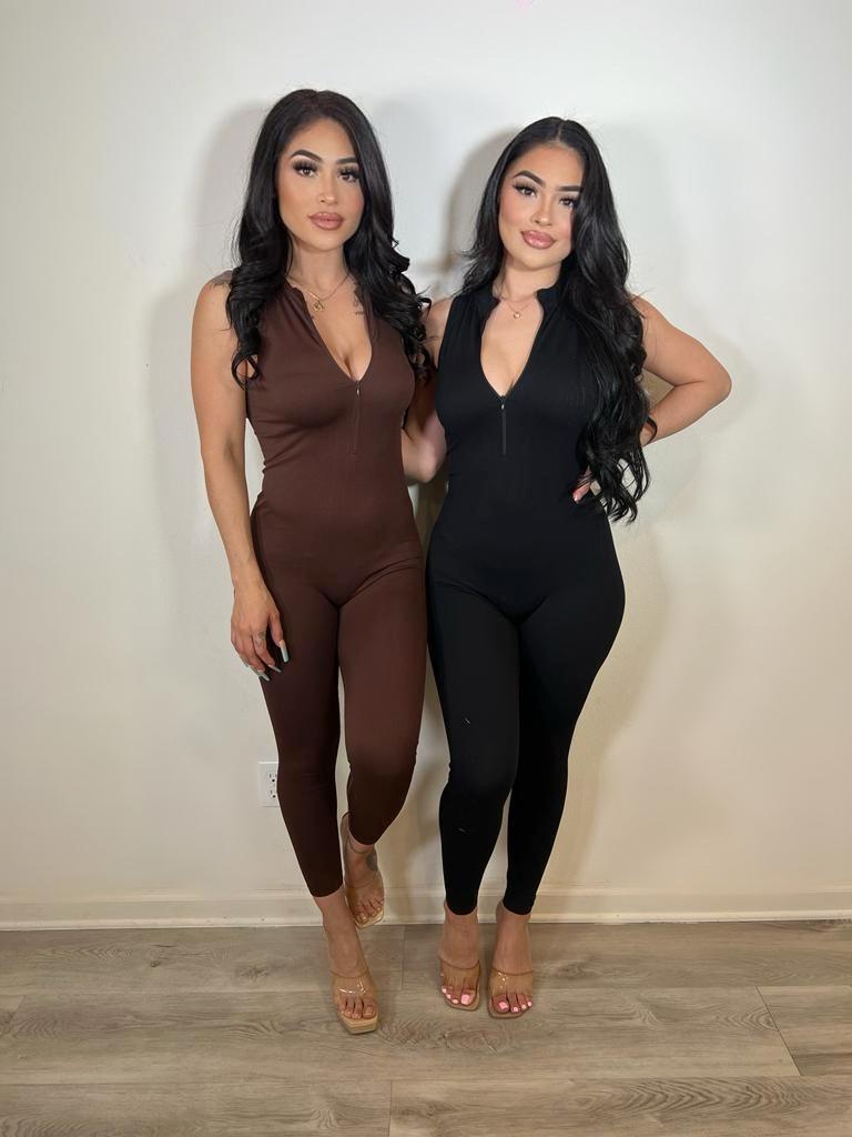 SLEEVELESS JUMPSUIT (BROWNIE) 51915