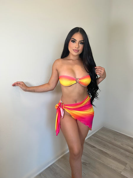 Sunset 3 piece bikini set 27818
