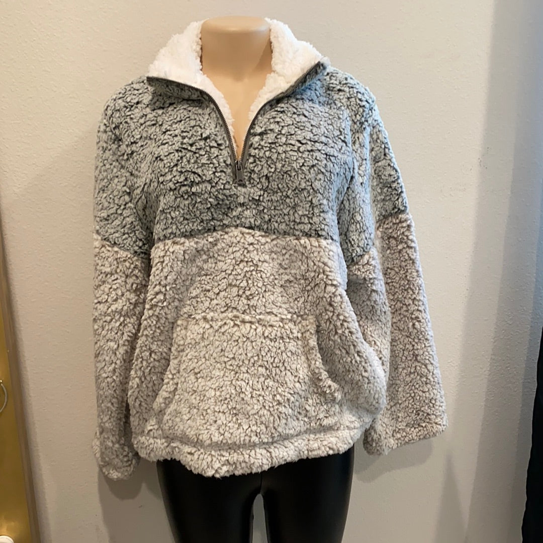 Fluffy olive-nude sweater (plus size)