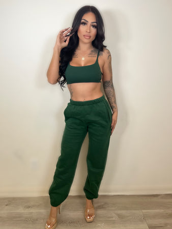 Mood two piece set (hunter green)
