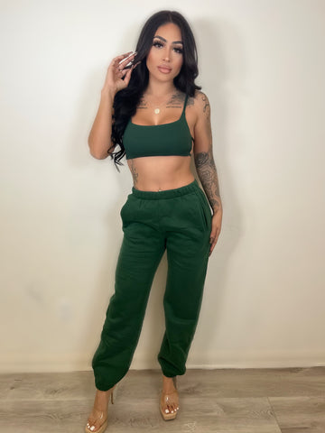 Mood two piece set (hunter green)