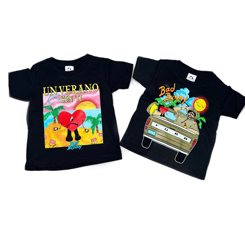 Bad bunny tees (kid size )
